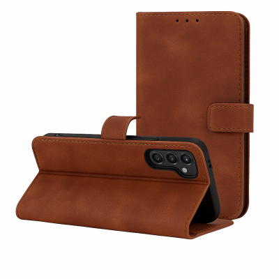 Θήκη Βιβλίο Δερματίνης Για Samsung Galaxy A17 5G –Σκούρο Καφέ