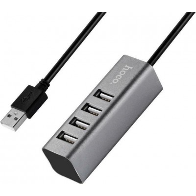 USB 2.0 Hub Hoco HB1 4 Θέσεων -Γκρι