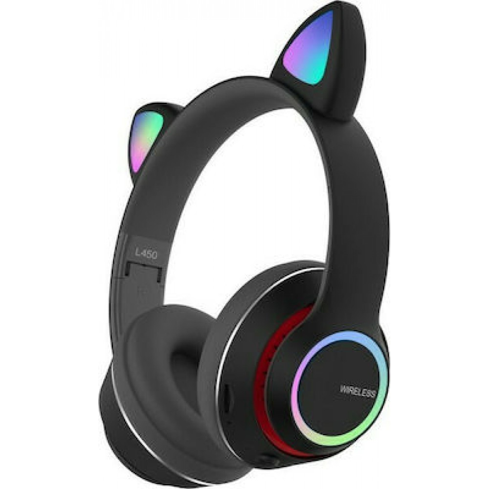 Ασύρματα/Ενσύρματα Over Ear Ακουστικά με 10 ώρες Λειτουργίας -Μαύρο Αξεσουάρ 