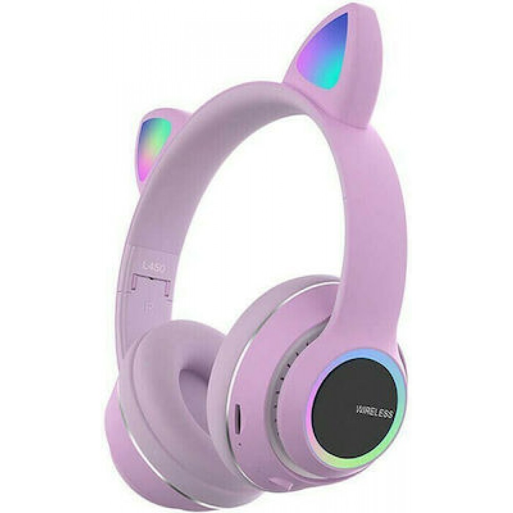 Ασύρματα/Ενσύρματα Over Ear Ακουστικά με 10 ώρες Λειτουργίας -Μωβ Αξεσουάρ 