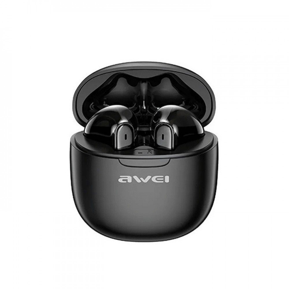 Awei T68 ENC Earbud Bluetooth Handsfree Ακουστικά με Θήκη Φόρτισης -Μαύρο Αξεσουάρ 