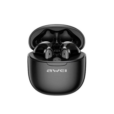 Awei T68 ENC Earbud Bluetooth Handsfree Ακουστικά με Θήκη Φόρτισης -Μαύρο