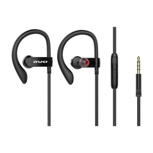 Awei ES-160i Ενσύρματα Αθλητικά Ακουστικά με Μικρόφωνο – Μαύρο Αξεσουάρ 