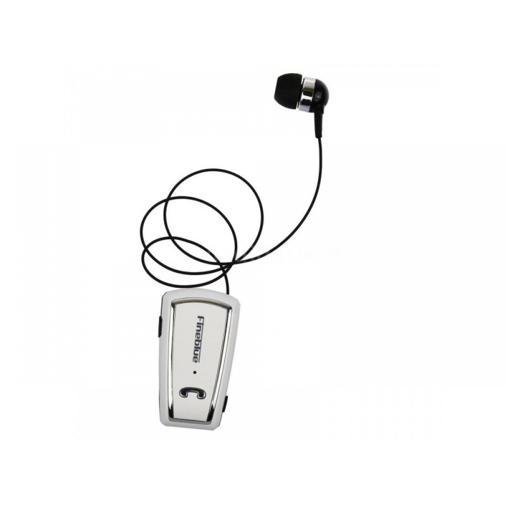 Ακουστικό Bluetooth Fineblue F-V3 με Επεκτεινόμενο Καλώδιο Clip-On Wireless Headset -Λευκό Αξεσουάρ 