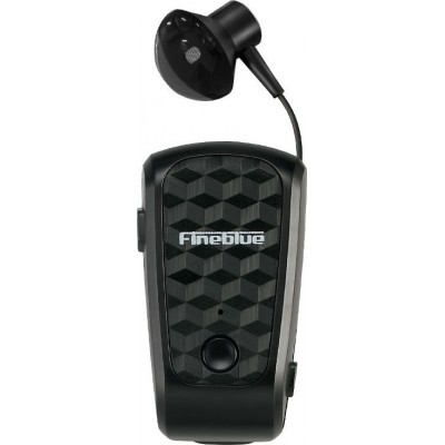 Ακουστικό Bluetooth Fineblue FQ-10 Pro με Επεκτεινόμενο Καλώδιο Clip-On Wireless Headset -Μαύρο