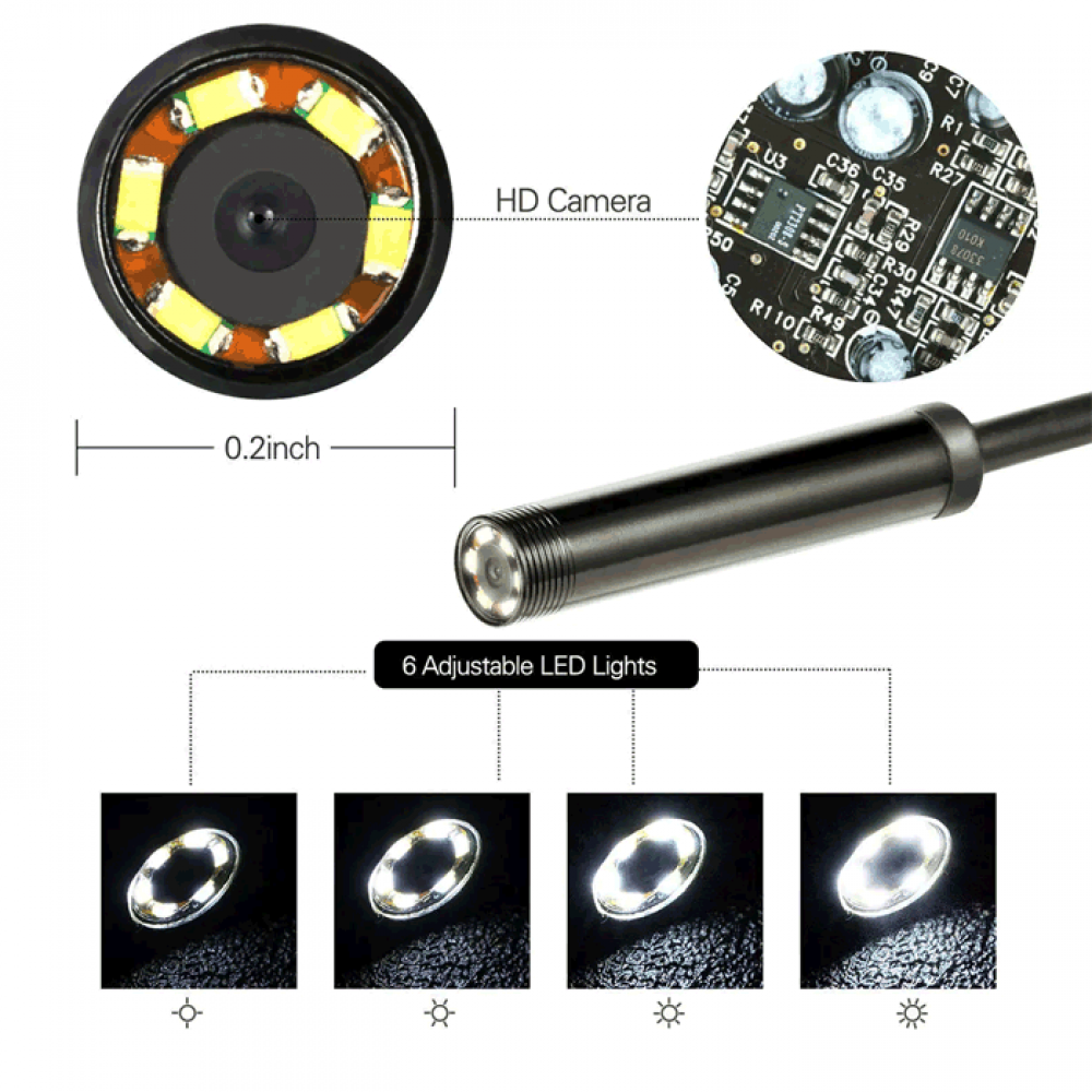 AN98B Αδιάβροχη Ενδοσκοπική Κάμερα HD Με 6 LED Usb Με 10 Μέτρα Καλώδιο Android Διάφορα