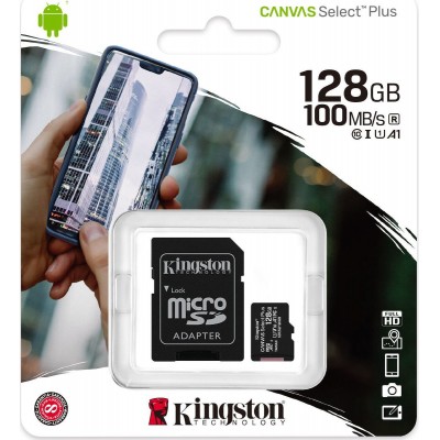Κάρτα μνήμης 128GB, Kingston MicroSDHC 128GB & Sd Adapter