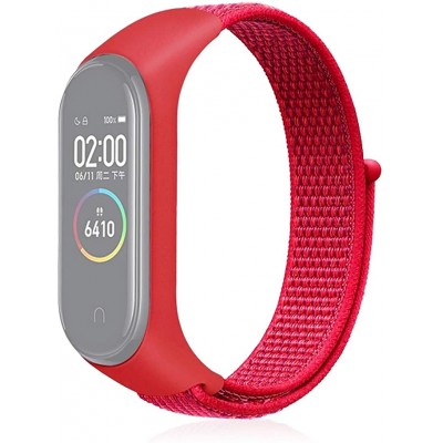 Λουράκι Νάιλον για Xiaomi Mi Band 3 / 4 / 5 -Κόκκινο