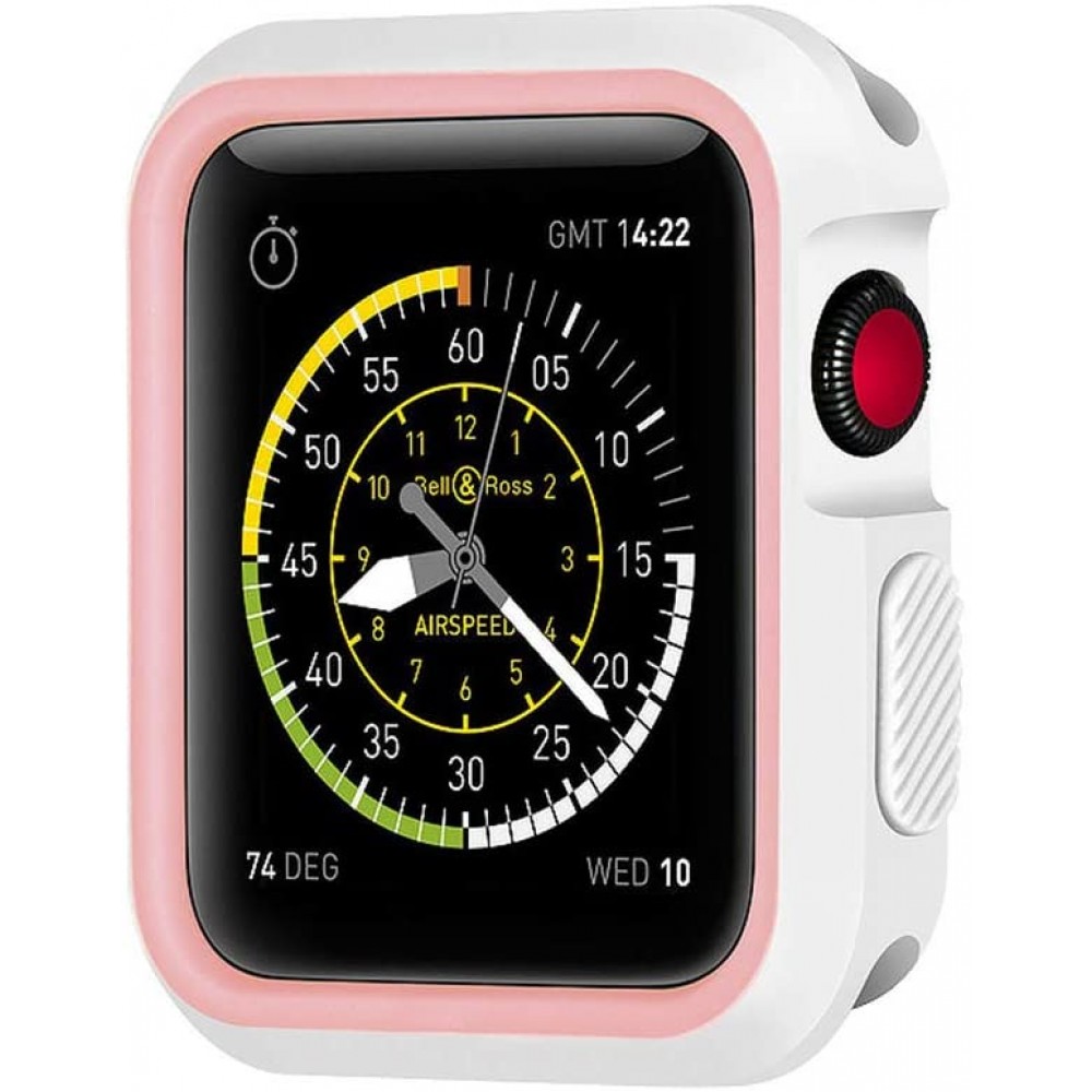Θήκη Σιλικόνης Tpu For Apple Watch 44mm  - White/ Pink Προστασία οθόνης