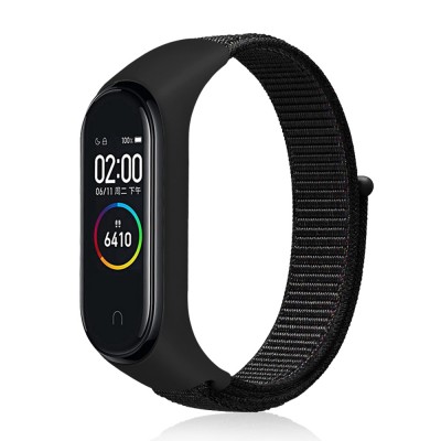 Λουράκι Νάιλον για Xiaomi Mi Band 3 / 4 -Μαύρο