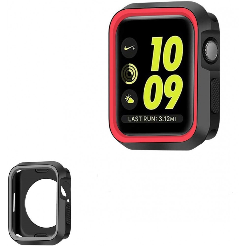Θήκη Σιλικόνης Tpu For Apple Watch 44mm  - Black/ Gray Προστασία οθόνης
