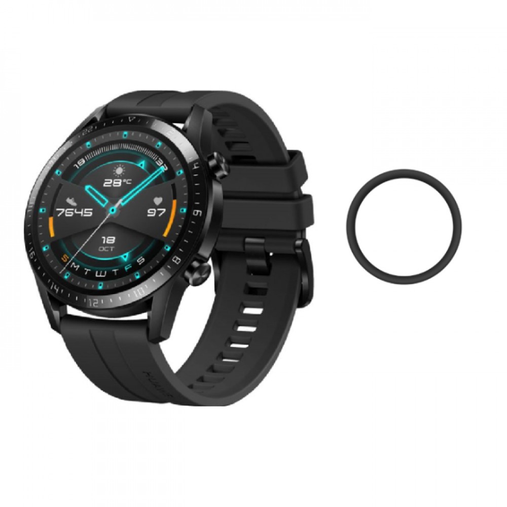 Full Face Curved Black Soft Screen Protector Huawei Watch GT 2 46mm Προστασία οθόνης