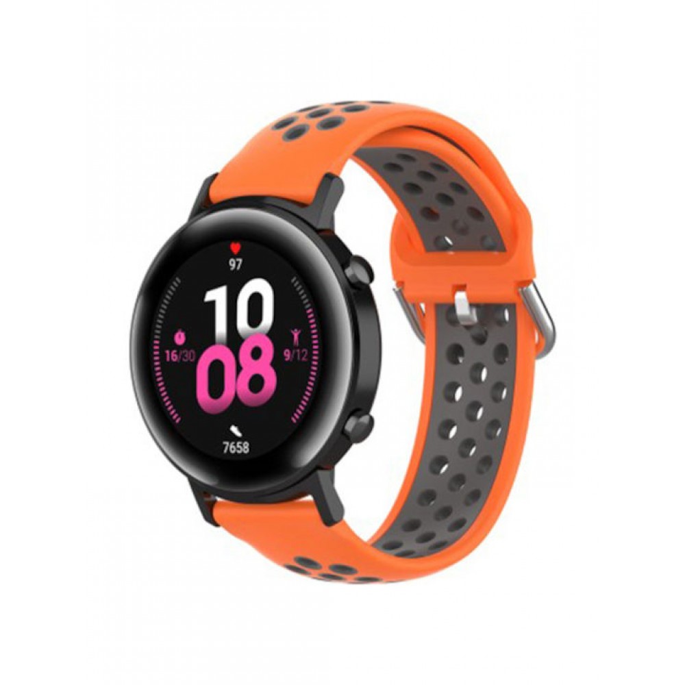 Ανταλλακτικό Λουράκι Σιλικόνης Apple Watch 5/4/3/2/1 - 44/42mm -Πορτοκαλί/Γκρι Smartwatch Αξεσουάρ