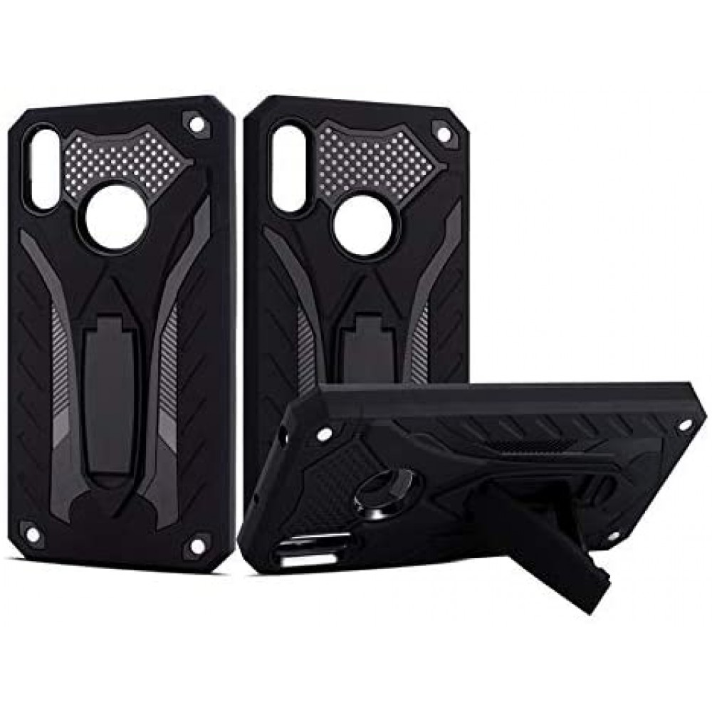 Θήκη Huawei Y6 2019 / Honor 8A Ανθεκτική  με stand -Μαύρη  Θήκες Smartphone