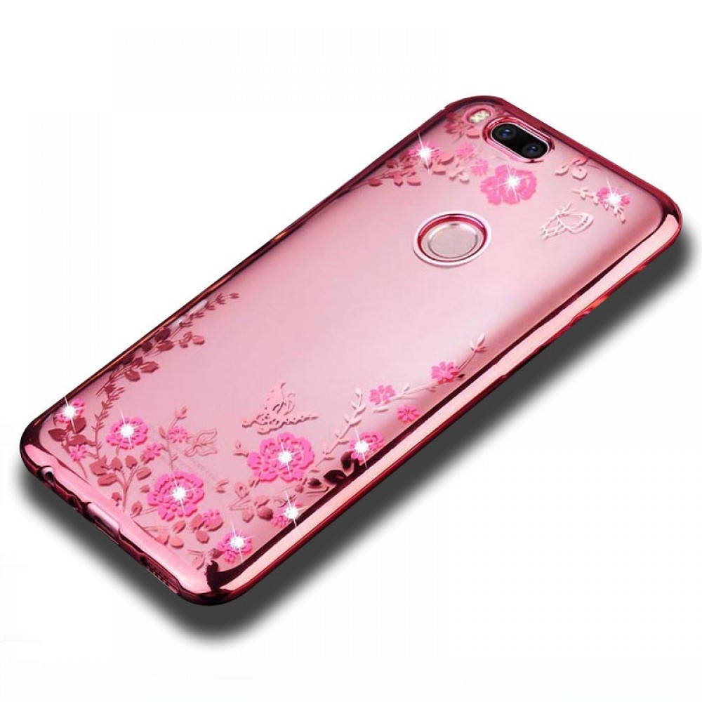 Θήκη Huawei Honor 9 Lite Σιλικόνης με Στρας Forcell Strass TPU Case Diamond Garden  -Rose Gold  Θήκες Smartphone