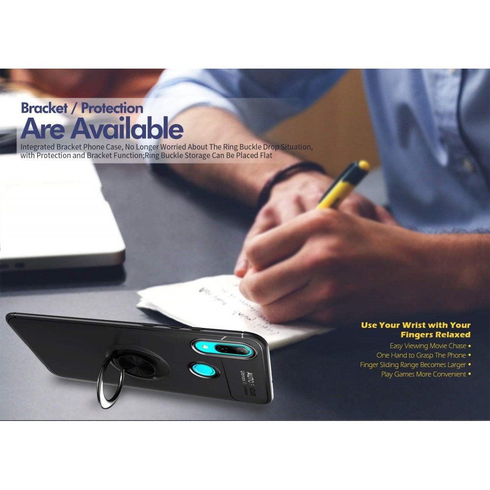 Θήκη Huawei Honor 10 Lite / P Smart 2019 Forcell Magnetic Ring Kickstand TPU  -Black Θήκες Smartphone