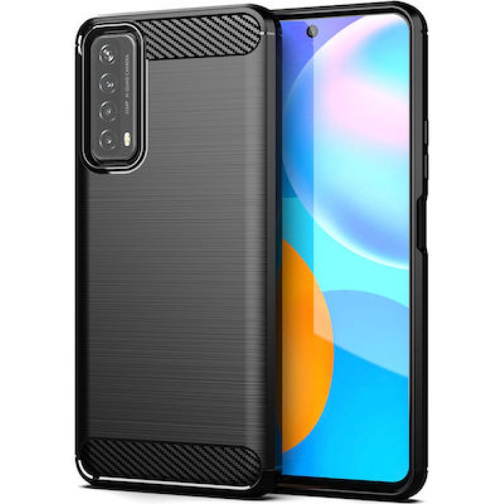 Θήκη Σιλικόνης Carbon Look Για Huawei P Smart 2021 –Μαύρο Θήκες Smartphone