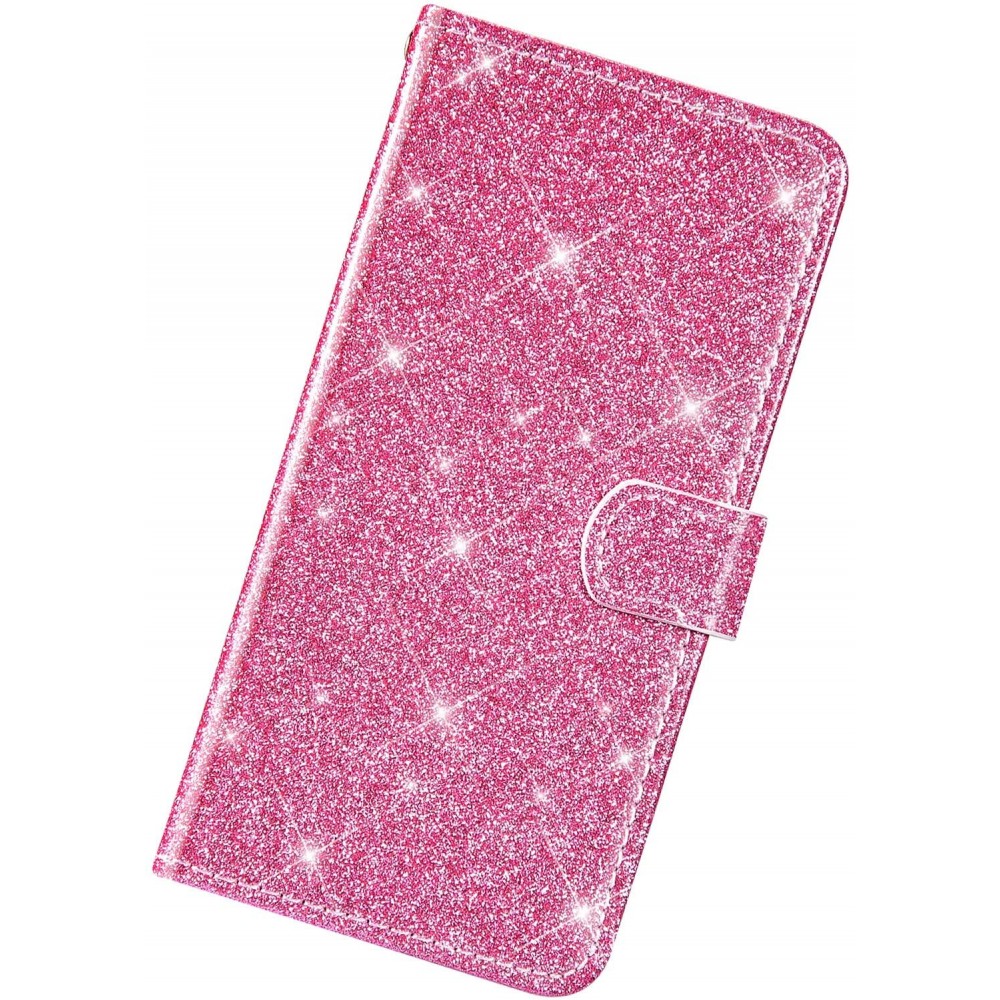 Θήκη Huawei Y6 2019 Bling Glitter PU Leather Flip Wallet -Pink