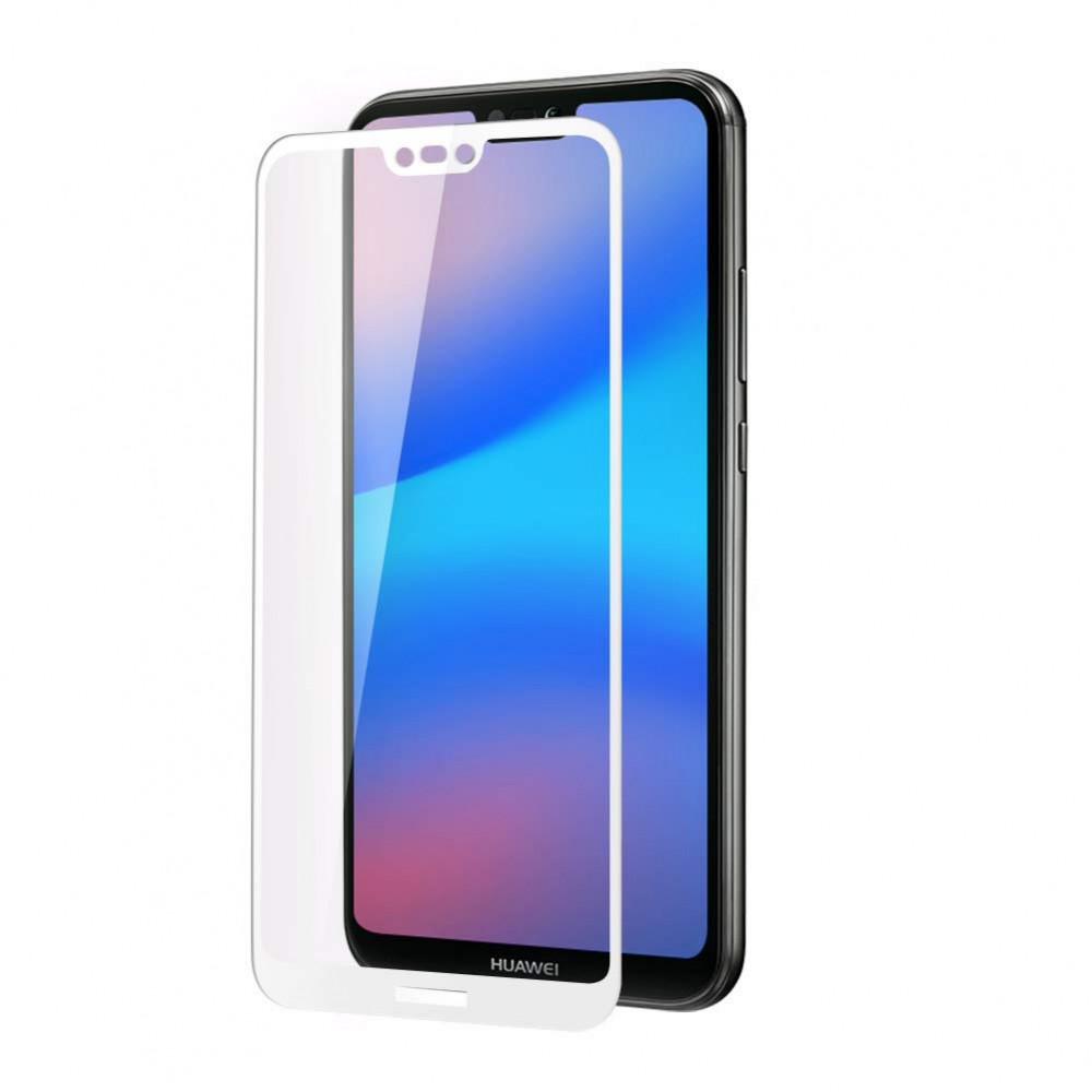 Huawei P20 Lite 3D Full Face Προστατευτικό Οθόνης Αντιχαρακτικό Γυαλί –Λευκό Προστασία οθόνης