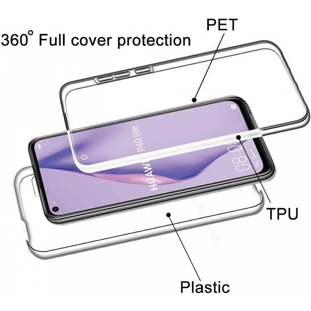 Huawei P40 Lite Θήκη 360 Full Cover Protection  -Διάφανη Θήκες Smartphone