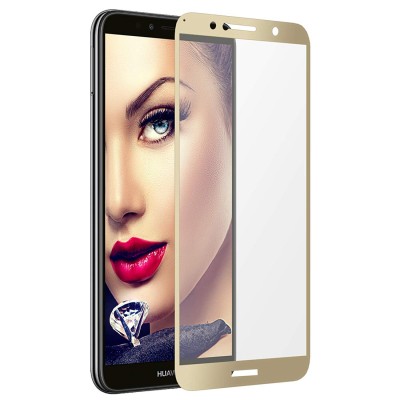 Huawei Y7 Prime 2018  Αντιχαρακτικό Γυαλί 9H Tempered Glass 3D Full Face Curved Gold