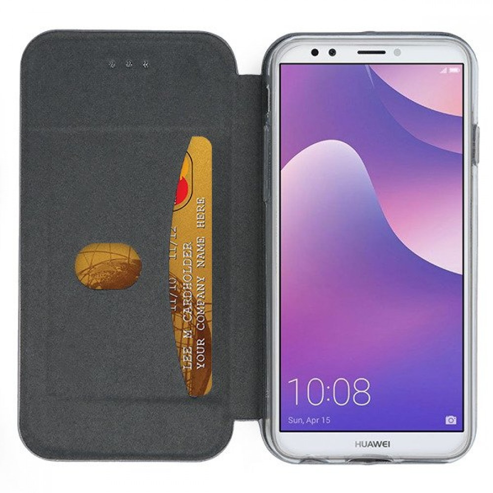 Θήκη Huawei Y6 Prime 2018 Soft TPU&PU Leather Flip Βιβλίο Smart Magnet Elegance -Χρυσό Θήκες Smartphone