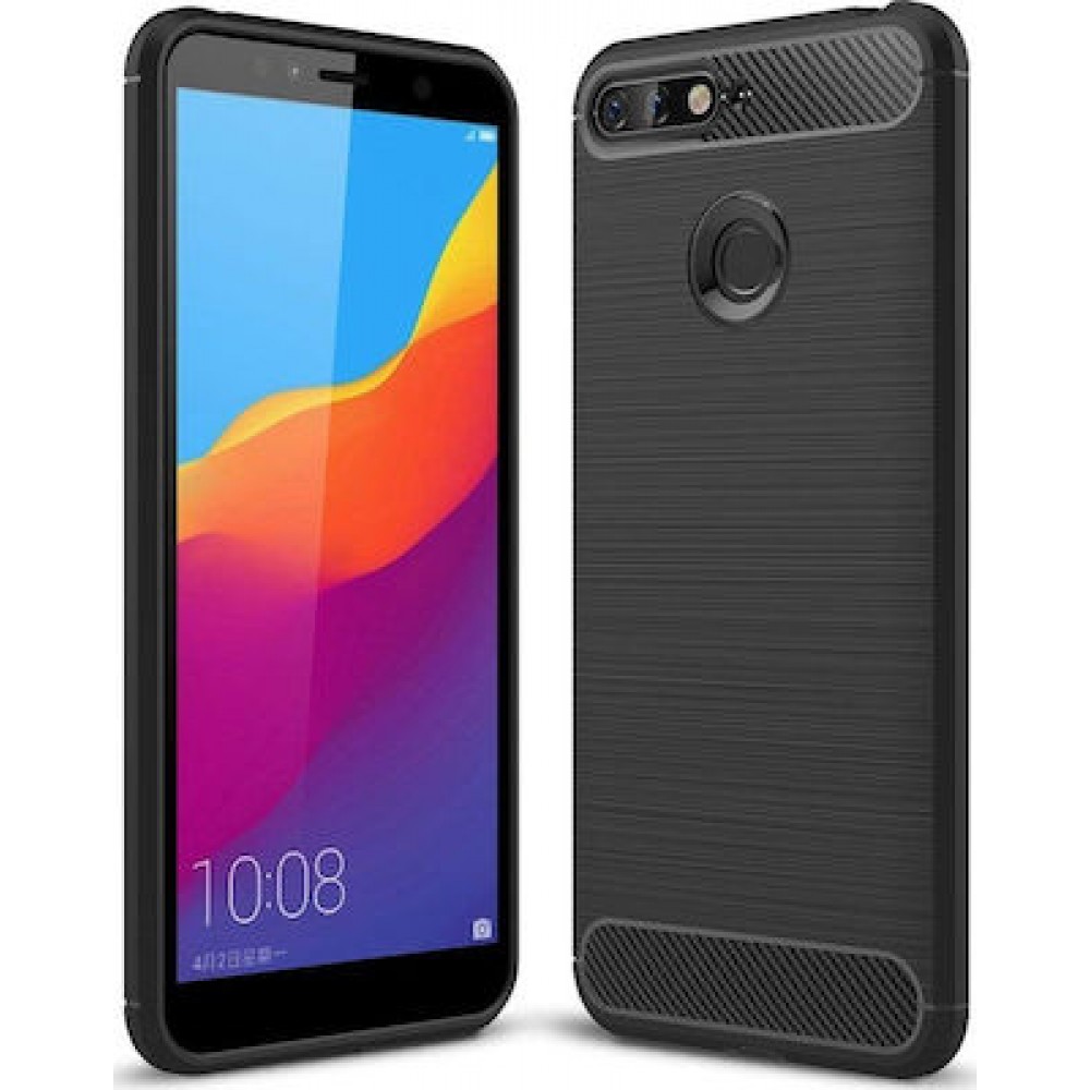 Θήκη Σιλικόνης Carbon Look Για Huawei Y6 Prime 2018 –Μαύρο Θήκες Smartphone