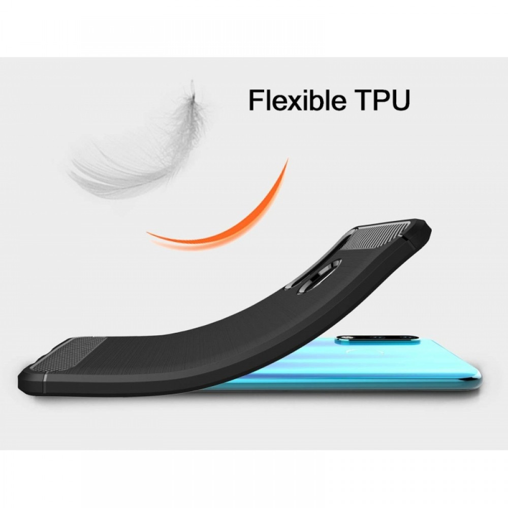 Θήκη Σιλικόνης Carbon Look Για Huawei P30 Lite –Μαύρο Θήκες Smartphone