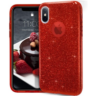 Θήκη iPhone XS Max Forcell Glitter Shine Cover Hard Case -Κόκκινο