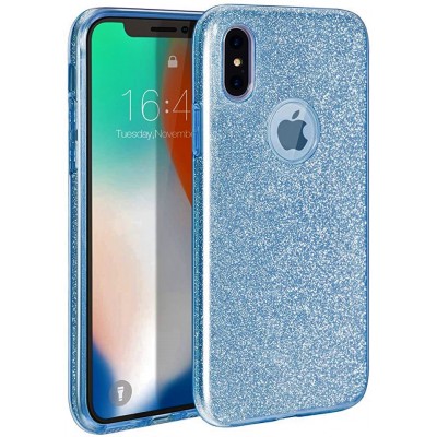 Θήκη iPhone X / XS Forcell Glitter Shine Cover Hard Case -Μπλε