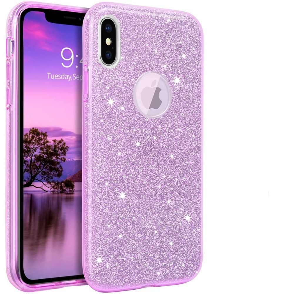 Θήκη iPhone X / XS Forcell Glitter Shine Cover Hard Case -Μωβ Θήκες iPhone