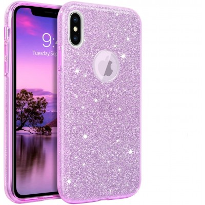 Θήκη iPhone X / XS Forcell Glitter Shine Cover Hard Case -Μωβ
