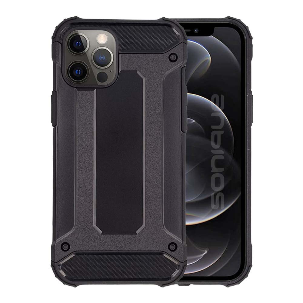 Θήκη iPhone 12 Pro Max Terrapin Armor Με Carbon Design –Μαύρο Θήκες iPhone 12 Pro Max