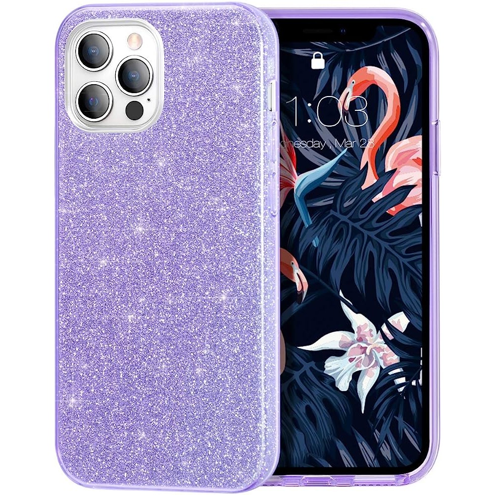 Θήκη iPhone 12 Pro Max Forcell Glitter Shine Cover Hard Case -Μωβ Θήκες iPhone