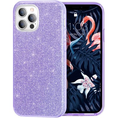Θήκη iPhone 12 Pro Max Forcell Glitter Shine Cover Hard Case -Μωβ
