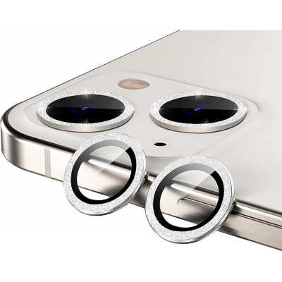 Προστατευτικό Κάμερας Strass Frame Full Cover για iPhone 12 –Ασημί