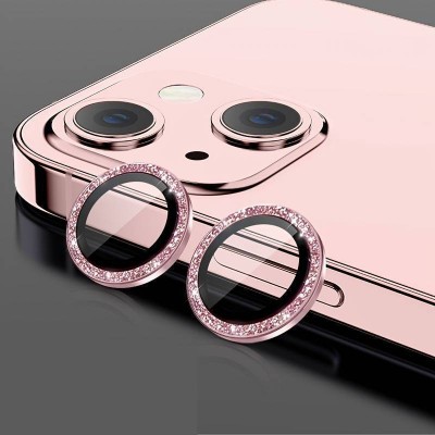 Προστατευτικό Κάμερας Strass Frame Full Cover για iPhone 12 -Ροζ