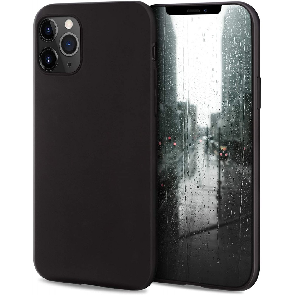 Θήκη iPhone 12 / 12 Pro Σιλικόνης Slim Fit Matte  -Μαύρο  Θήκες iPhone