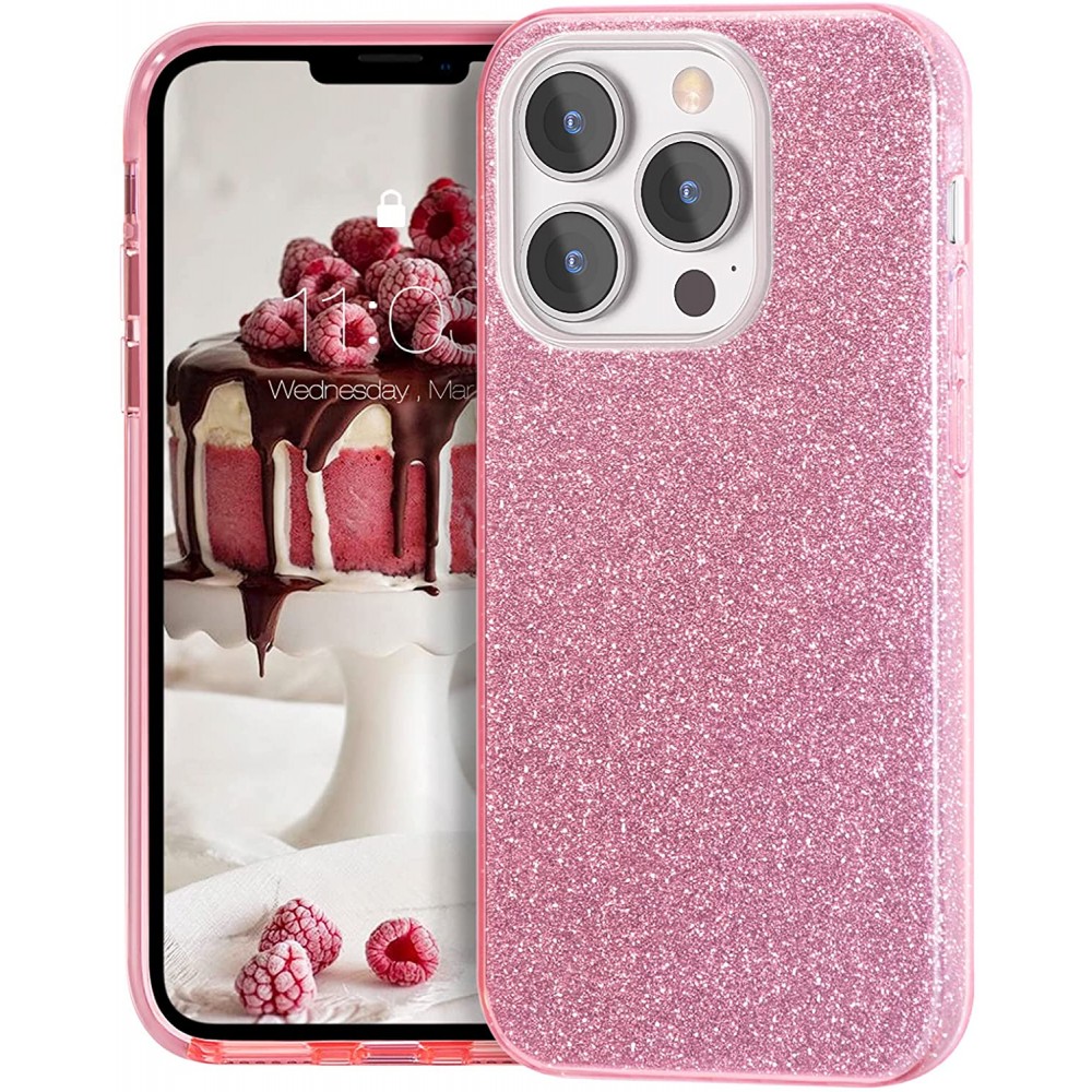 Θήκη iPhone 13 Pro Max Forcell Glitter Shine Cover Hard Case -Ροζ Θήκες iPhone