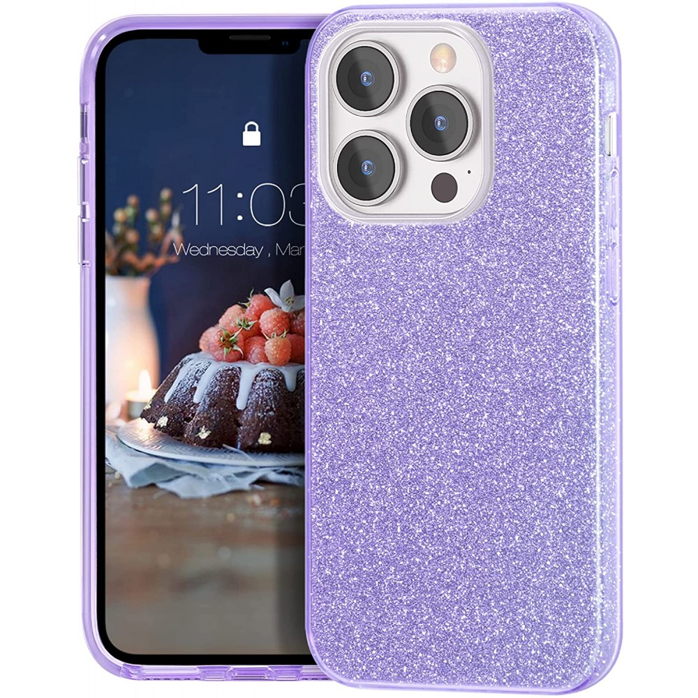 Θήκη iPhone 13 Pro Forcell Glitter Shine Cover Hard Case -Μωβ Θήκες iPhone