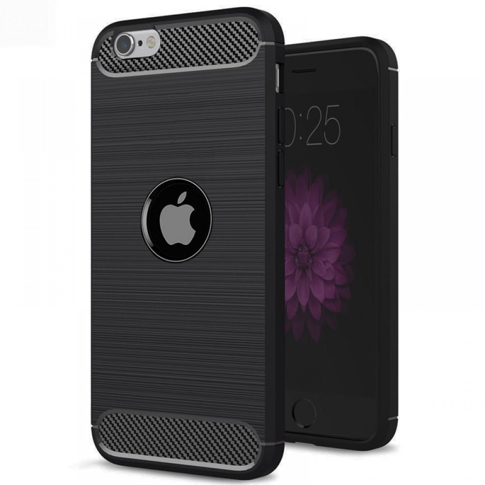 Θήκη Σιλικόνης Carbon Look Για iPhone SE 2 / SE 2020 / SE 3 / SE 2022 –Μαύρο Θήκες iPhone