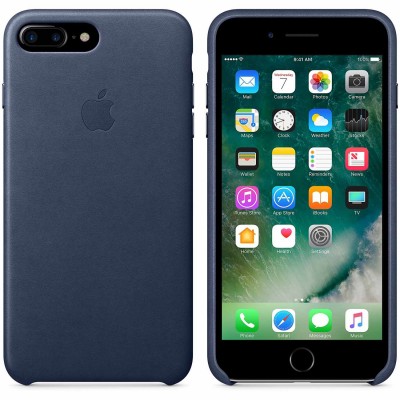 Premium Θήκη iPhone 7/8 Plus Leather Cover -Dark Blue