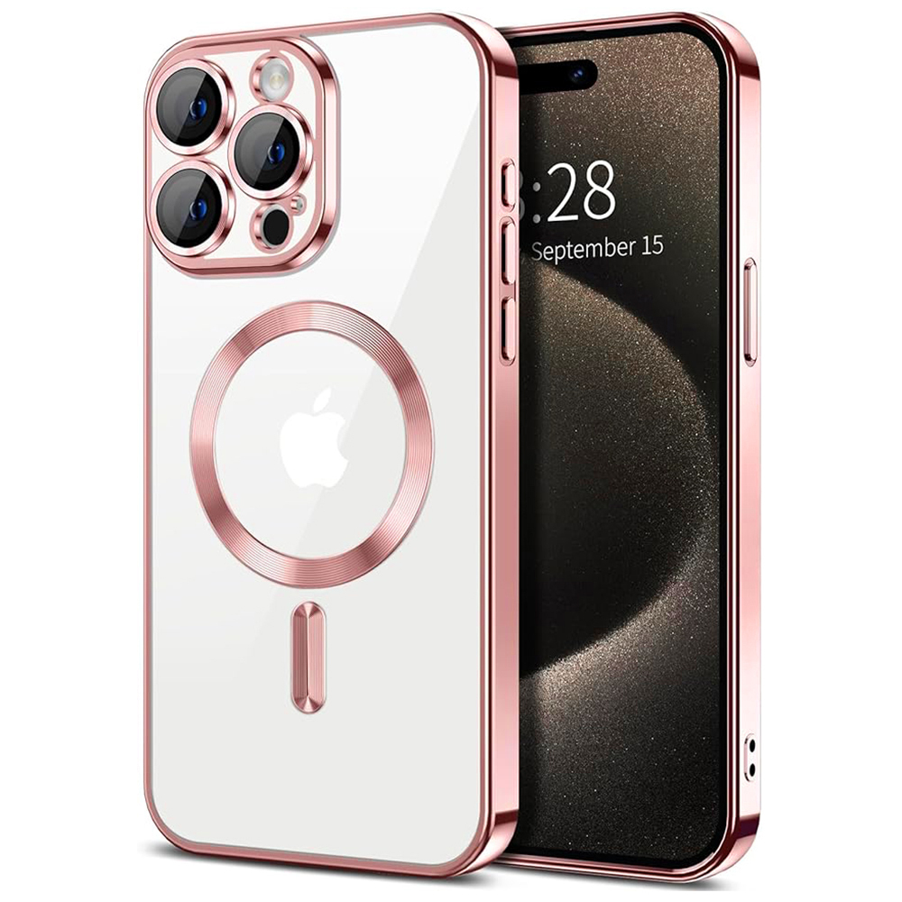 Θήκη iPhone 15 Pro Max 5G Back Cover Electro Magsafe -Ροζ Χρυσό Θήκες iPhone