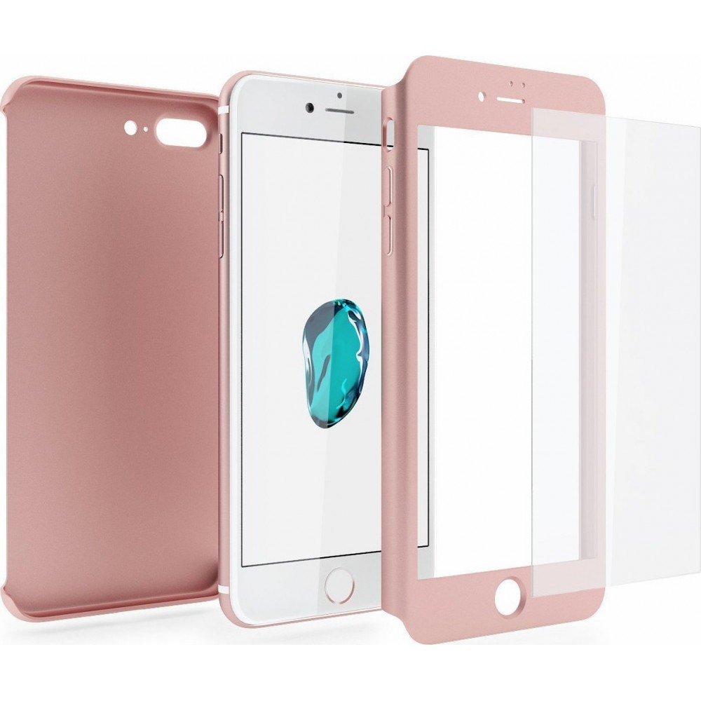iPhone 7 / 8 Plus Faceplate Full Body 360° Και Προστασία Οθόνης- Ροζ Apple iPhone 7 / 8 Plus