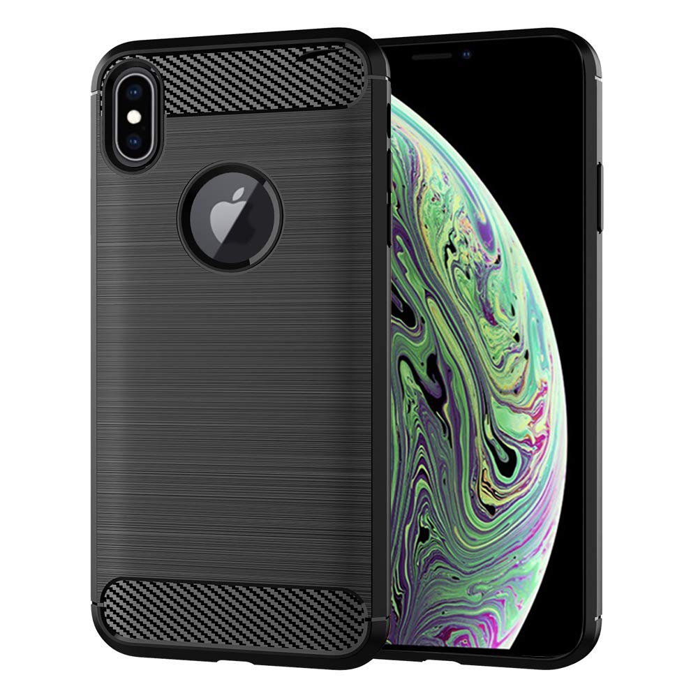 Θήκη Σιλικόνης Carbon Look Για iPhone X / XS –Μαύρο Θήκες iPhone