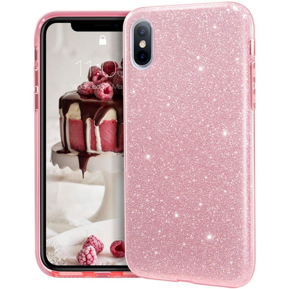 Θήκη iPhone XS Max Forcell Glitter Shine Cover Hard Case -Ροζ Χρυσό Θήκες iPhone