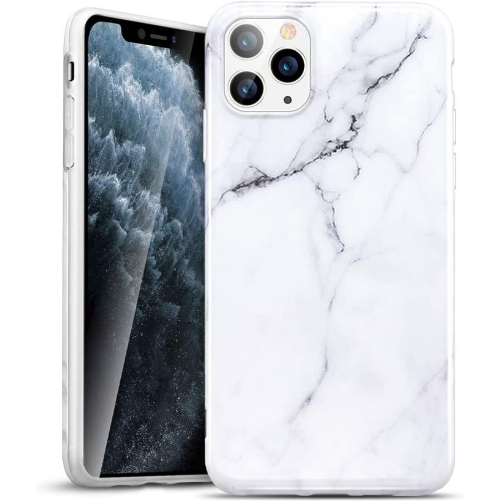 Θήκη iPhone 11 Pro Max Slim Fit TPU Case Σιλικόνης Marble -White Θήκες iPhone