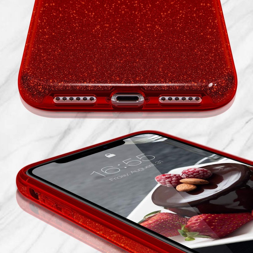 Θήκη iPhone 11 Pro Max Forcell Glitter Shine Cover Hard Case -Κόκκινο  Θήκες iPhone
