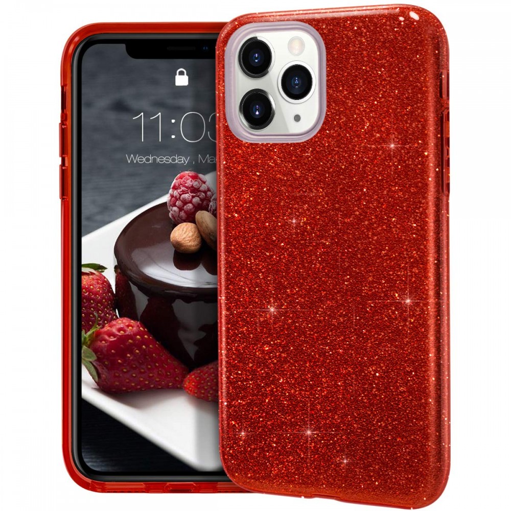 Θήκη iPhone 11 Pro Max Forcell Glitter Shine Cover Hard Case -Κόκκινο  Θήκες iPhone