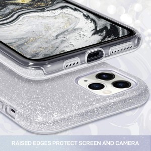 Θήκη iPhone 11 Pro Max Forcell Glitter Shine Cover Hard Case -Ασημί Θήκες iPhone